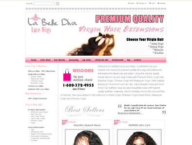 Website Design Sample: La Belle Diva Lace Wigs