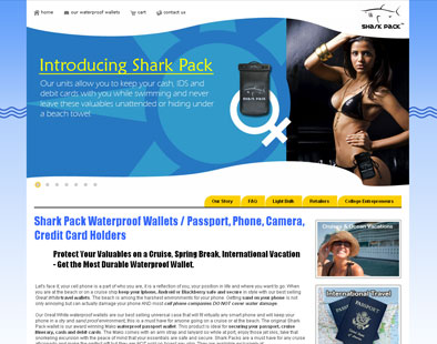 Website Design Sample: Shark Pack